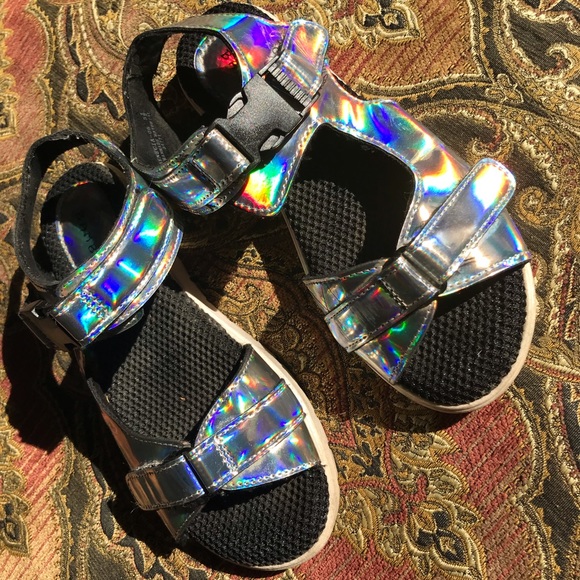 Dolls Kill Shoes - 🌵Holographic / iridescent rave shoes 3/$20 5/$30